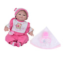 42cm Adorable Silicone Princess Reborn Baby Girl Doll Model in Bibs Clothes Outfit Accessories