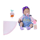 Real Touch 22inch Reborn Doll Half Silicone Newborn Baby Doll Kids Sleeping Toy/Elderly People Accompany Toy/ChildrenÂ’s Clothes Model