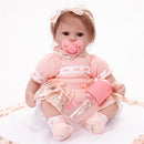 42cm Adorable Silicone Princess Reborn Baby Girl Doll Model in Pink Clothes Set Outfit Accessories