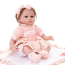 42cm Adorable Silicone Princess Reborn Baby Girl Doll Model in Pink Clothes Set Outfit Accessories