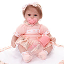 42cm Adorable Silicone Princess Reborn Baby Girl Doll Model in Pink Clothes Set Outfit Accessories