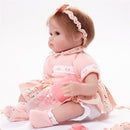 42cm Adorable Silicone Princess Reborn Baby Girl Doll Model in Pink Clothes Set Outfit Accessories