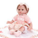 42cm Adorable Silicone Princess Reborn Baby Girl Doll Model in Pink Clothes Set Outfit Accessories