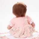 42cm Adorable Silicone Princess Reborn Baby Girl Doll Model in Pink Clothes Set Outfit Accessories