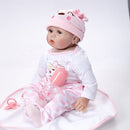 22 inch Newborn Doll Handmade Silicone Reborn Doll Baby Adorable Lifelike Vinyl Doll & Magnetic Pacifier Girl Kids Lover