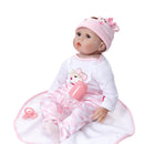 22 inch Newborn Doll Handmade Silicone Reborn Doll Baby Adorable Lifelike Vinyl Doll & Magnetic Pacifier Girl Kids Lover