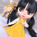 12inch Dolls Clothes Yellow Suspenders Skirt Dress for Blythe Azone Outfit