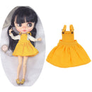 12inch Dolls Clothes Yellow Suspenders Skirt Dress for Blythe Azone Outfit