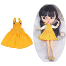 12inch Dolls Clothes Yellow Suspenders Skirt Dress for Blythe Azone Outfit