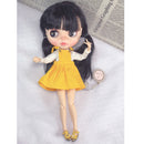 12inch Dolls Clothes Yellow Suspenders Skirt Dress for Blythe Azone Outfit