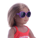 Fashion Handmade 18inch Doll Glasses Sunglasses Eyewear, For American Girl Dolls Clothing Accessory Purple Frames