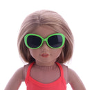 Fashion Handmade 18inch Doll Glasses Sunglasses Eyewear, For American Girl Dolls Clothing Accessory Green Frames