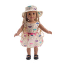 Handmade Adorable Printed Princess Dress Hat Waistband Clothes Garment for American Girl Doll Complete Look Outfits