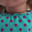 Fashion Frock Skirt Dolls Clothing Polka Dot Dress for 18inch American Girl Dolll Green