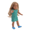 Fashion Frock Skirt Dolls Clothing Polka Dot Dress for 18inch American Girl Dolll Green