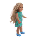 Fashion Frock Skirt Dolls Clothing Polka Dot Dress for 18inch American Girl Dolll Green