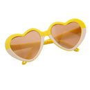 Fashion Handmade 18inch Doll Heart Shaped Sunglasses Eyewear, For American Girl Dolls Clothing Accessory Yellow Frames