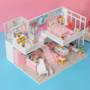 Romantic 1/24 Dollhouse Miniature DIY House Kits Cabin Creative Room Perfect DIY Gift for Friends Lovers and Families