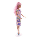Handmade 12inch Fashion Girl Doll Casual Outfits Printed Dress Clothes for Monster High School Girl Doll Clothing Purple