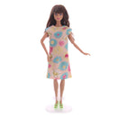 Fashion Doll Casual Outfits Floral Straight Skirt for 29cm Girl Dolls Changing Decor