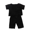 Black T-Shirt Top Pants Suit for 18 inch American Girl Our Generation Journey Dolls Casual Clothes