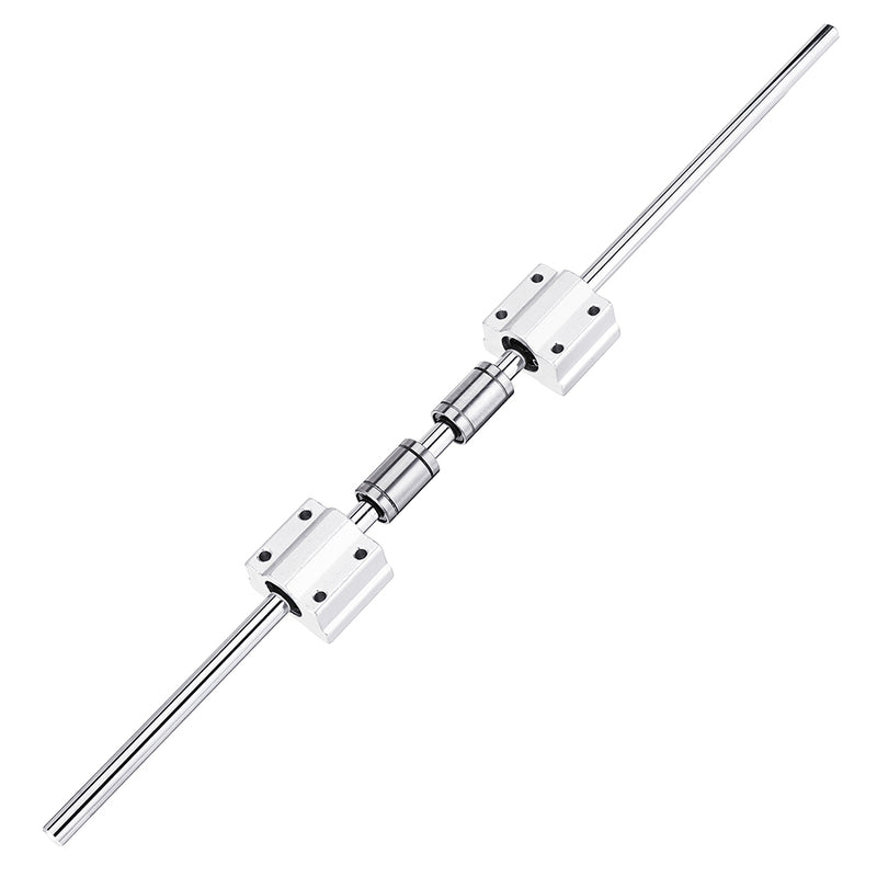 380mm Carbon Steel Linear Rail + 2x 24mm LM8UU Linear Bearing + 2x SCS8UU Slider Kit For 3D Printer