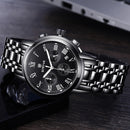 STRYVE S9601 Luminous Display Fashion Stainless Steel Strap Zinc Alloy Case 24hours Display Men Quartz Watch