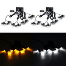 8PCS 16W 12V LED Car Emergency Strobe Warning Light Police Fireman Flashing Grill Fog Lamp Kit Yellow/White