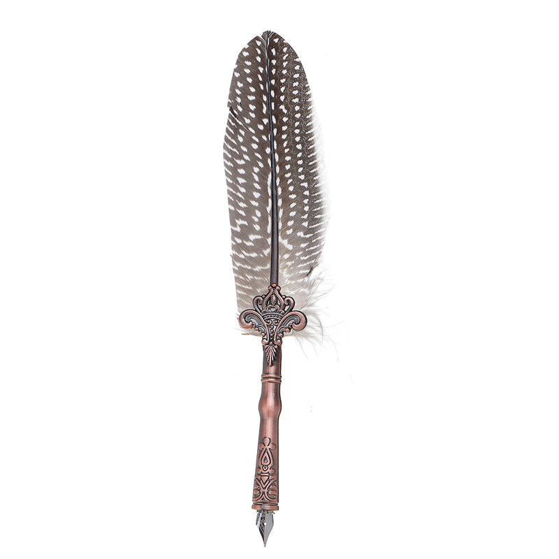 Classical Feather Pen Fountain Quill Dip Writing 3 Replacement Nibs With Ink Set Wedding Banquet Signature Pen