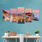 5 Panel Frameless Print Italian Town Oil Paintings on Canvas Wall Picture for Living Room Decor