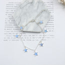 Trendy Luminous Blue Star Anklet Foot Chain Barefoot Sandal Beach Jewelry Bracelet Gift for Women