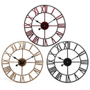 40CM Vintage Roman Numerals Giant Open Face Metal  Wall Clock Large Outdoor Garden