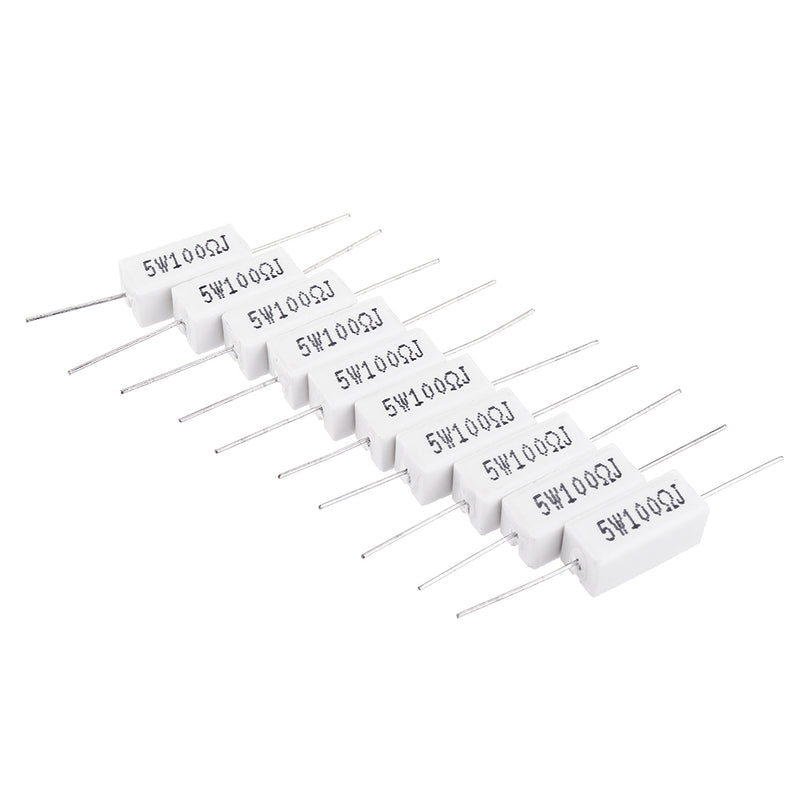 10pcs 5W 100 ohm 100R Ceramic Cement Resistor