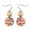Vintage Simple Circle Wafer Rugged Bronze Ear Drop Jewelry for Women
