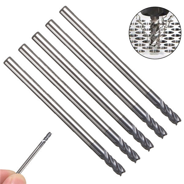 5pcs 4 Flutes 3mm Shank Tungsten Carbide End Mill Cutter HRC50 CNC Tool