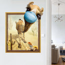 Miico Creative 3D Desert Camel Frame PVC Removable Home Room Decorative Wall Door Decor Sticker