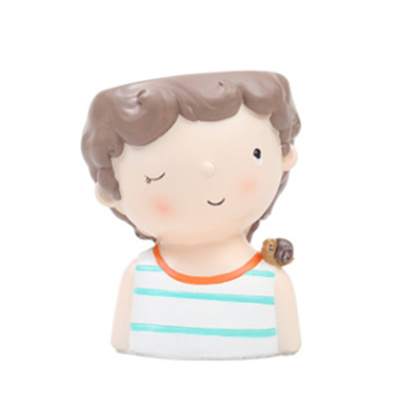 Succulent Plant Pot Cute Girl Flower Planter Creat Design Home Garden Decorations