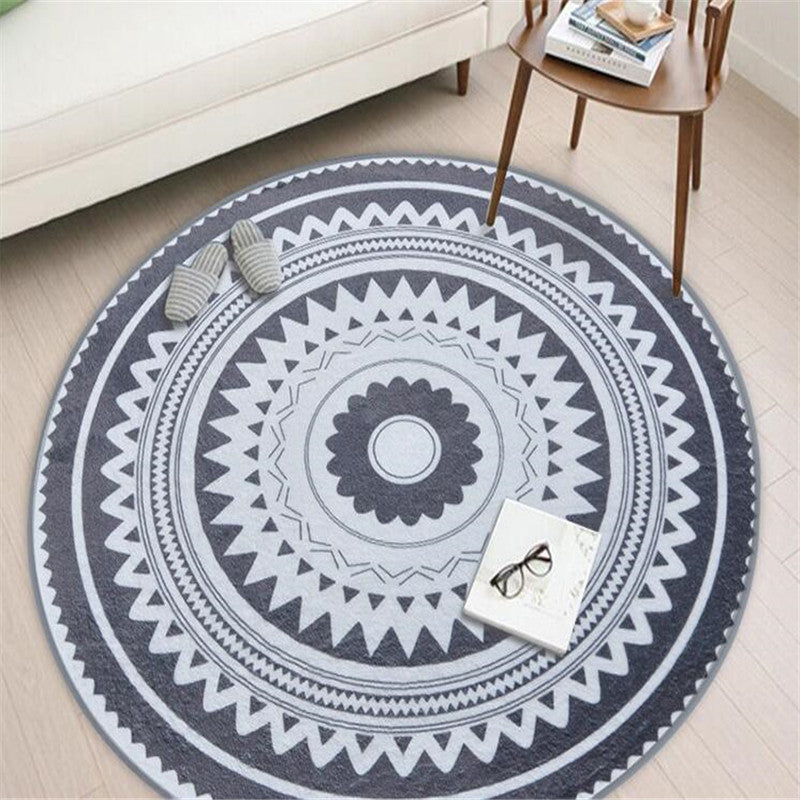 Bathroom Door Floor Mat Non-slip Wear-resistant Kitchen Nordic Gray Series of Round