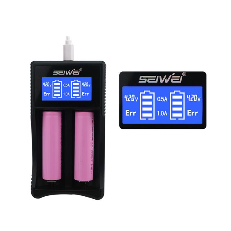 SEIWEI SW-3 LCD Display Micro-USB Output Rapid Smart Battery Charger 2Slots