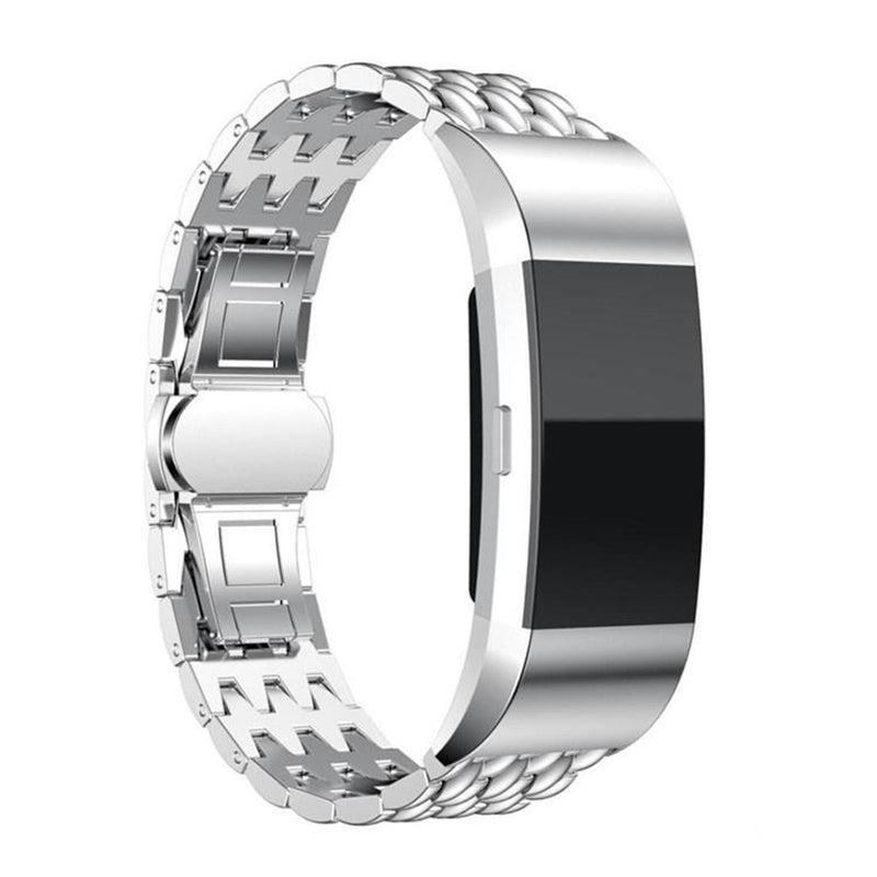 Replacement Screwless Metal Strap Stainless Wrist Band for Fitbit Charge 2