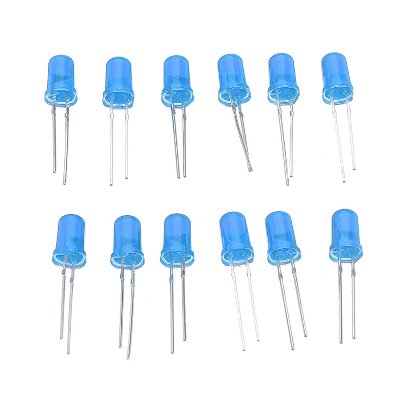 5pcs DIY Blue LED Round Flash Electronic Production Kit Component Soldering Training Practice Board