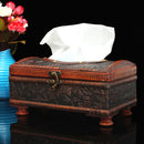 Retro Vintage Wooden Tissue Box Rectangular Paper Cover Case Napkin Holder Gift Kitchen Storage Rack