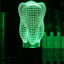 3D Illuminated Illusion Color Changing Touch Switch Tooth LED Desk Night Light Lamp Xmas Gift