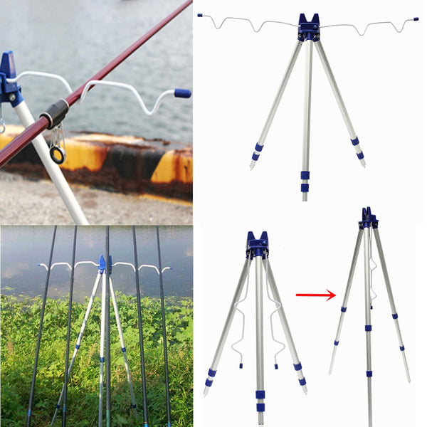 ZANLURE Telescopic Fishing Rod Holder Portable Fishing Tools Tripod Stand Support