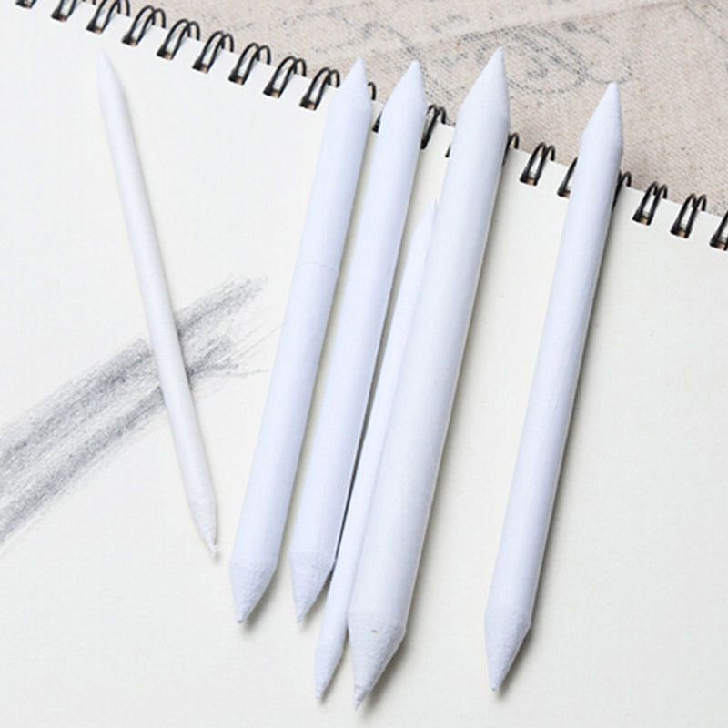 6 Pcs Sketch Tortillon Smudge Stump Stick Painting Supplies Rice Paper Premium Art White Drawing Pen Tool Art Sets