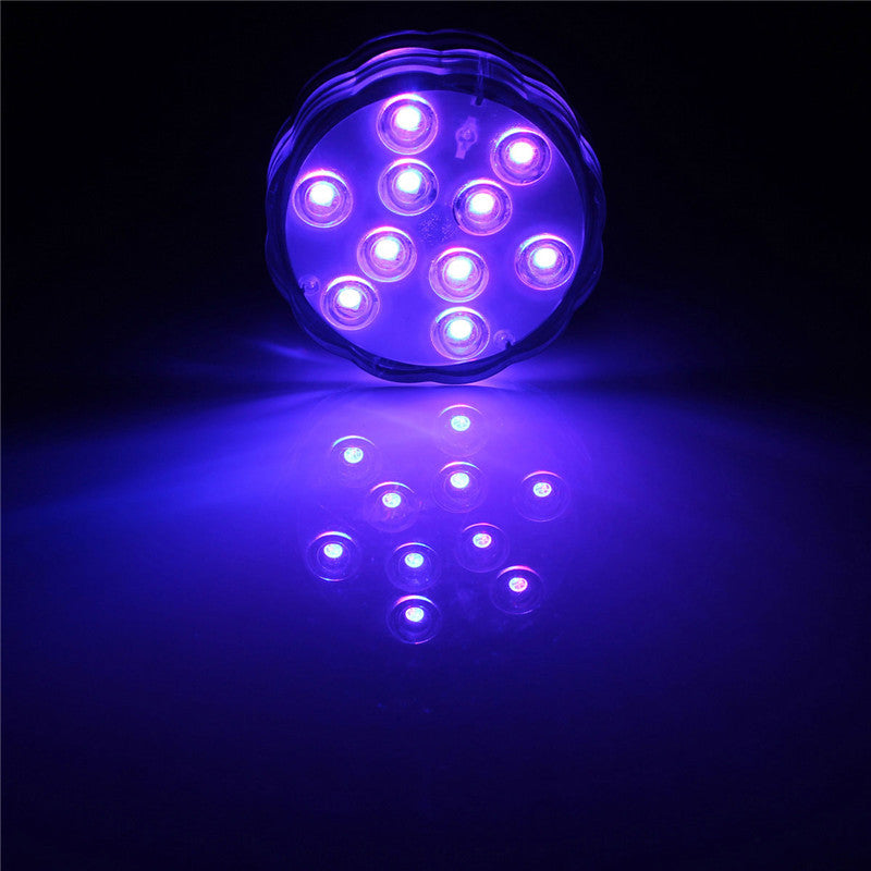 Waterproof 10 LED RGB Remote Control Night Light Submersible Christmas Party Vase Base Light