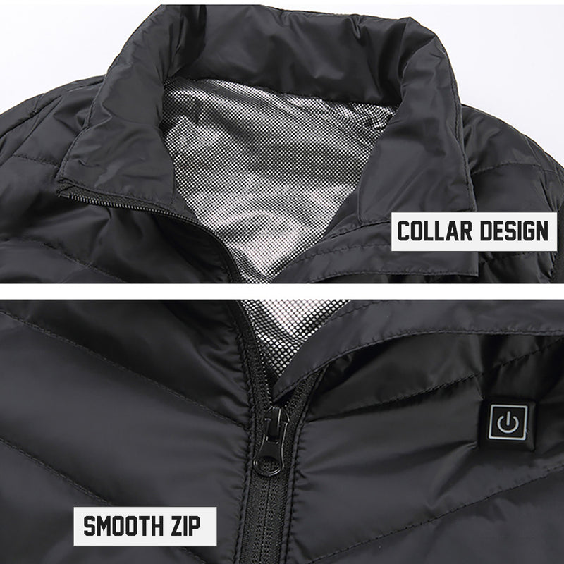 Electric Vest Heated Jacket 9 Heating Area USB Thermal Warm Winter Body Warmer