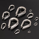 304 Stainless Steel M2 to M20 Silver Cable Wire Rope Thimbles Rigging Hardware 12 Sizes