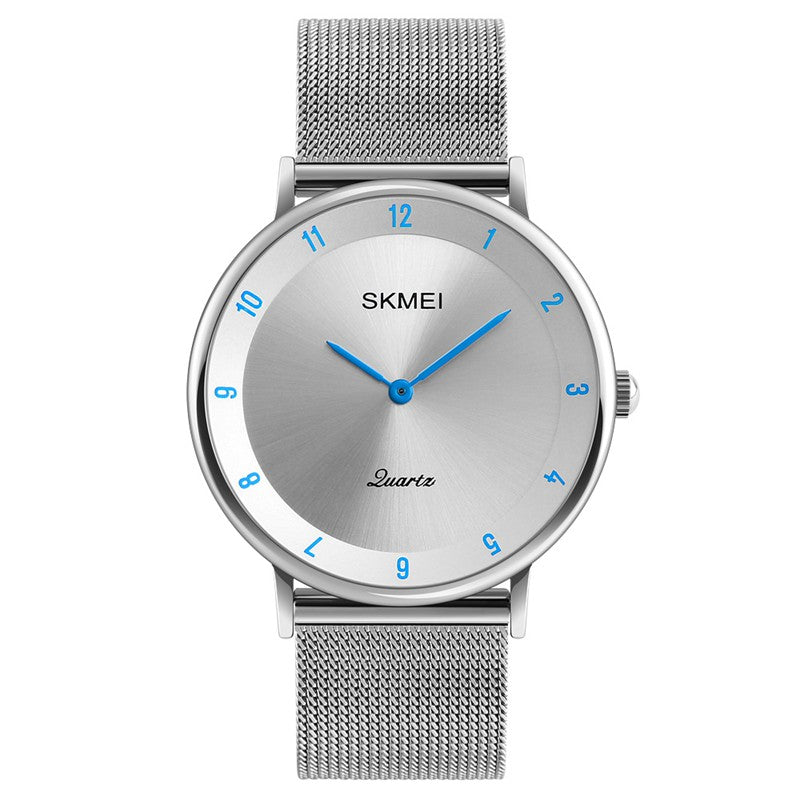 SKMEI 1264 Casual Style Ultra Thin Men Watch Stainless Steel Wristband Quartz Movement Watch