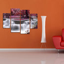 Miico Hand Painted Four Combination Decorative Paintings Waterfall Landscape Wall Art For Home Decoration